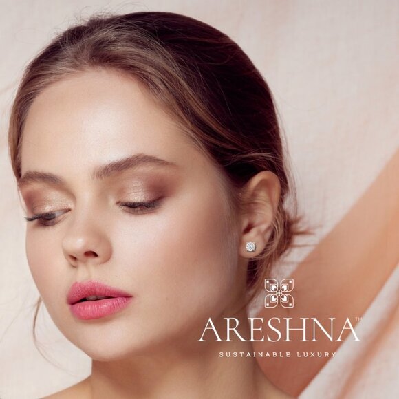 1 Carat Round Cut Lab Created Diamond Stud Earrings Push Back Bridal Earrings - Picture 4 of 11